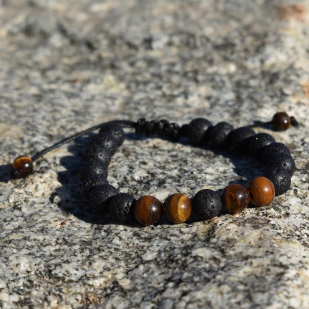 ZEN TIGER EYE Lava Rock Bracelet